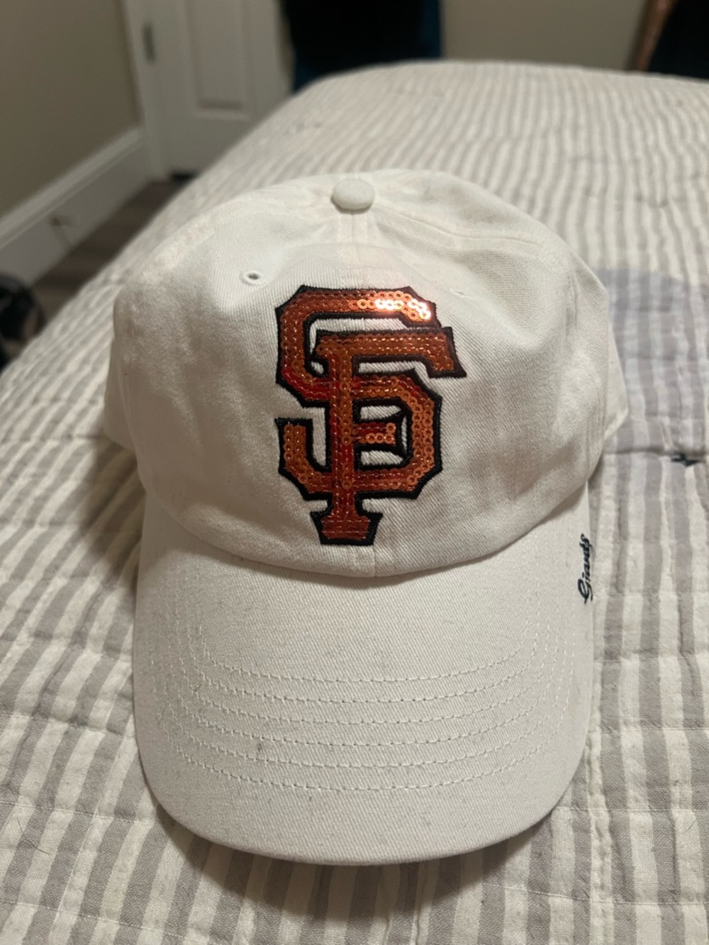 San Francisco Giants Sequin Logo White Baseball Cap